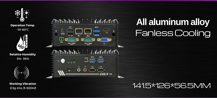 C4350Z-V, all aluminum alloy fanless Cooling